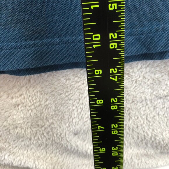 Izod Mens Polo Shirt Medium Navy Blue Silk Wash Short Sleeve Classic Casual - Picture 7 of 9